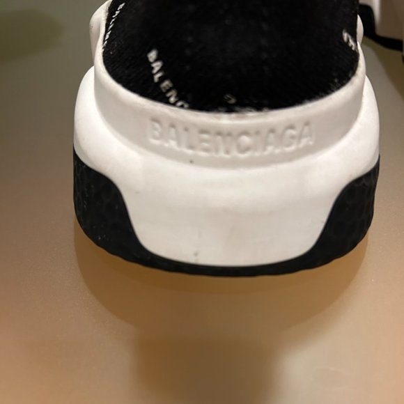 Balenciaga authentic Speed Sock Logo Sneaker Black and White, size 11 - Picture 5 of 14